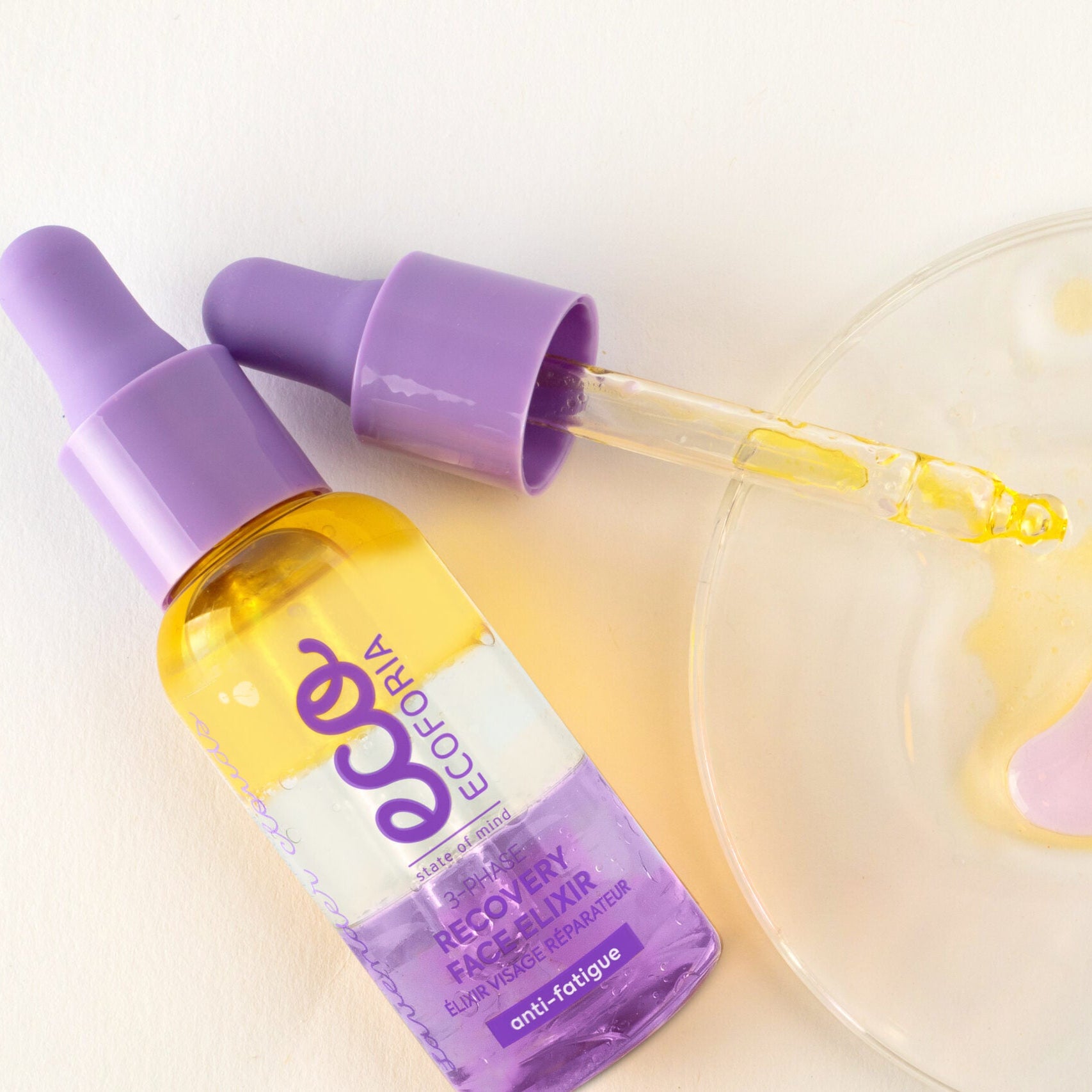 Ecoforia 3-Phase Recovery Face Elixir – Revitalising Vegan Serum with Botanical Oils (30mls)