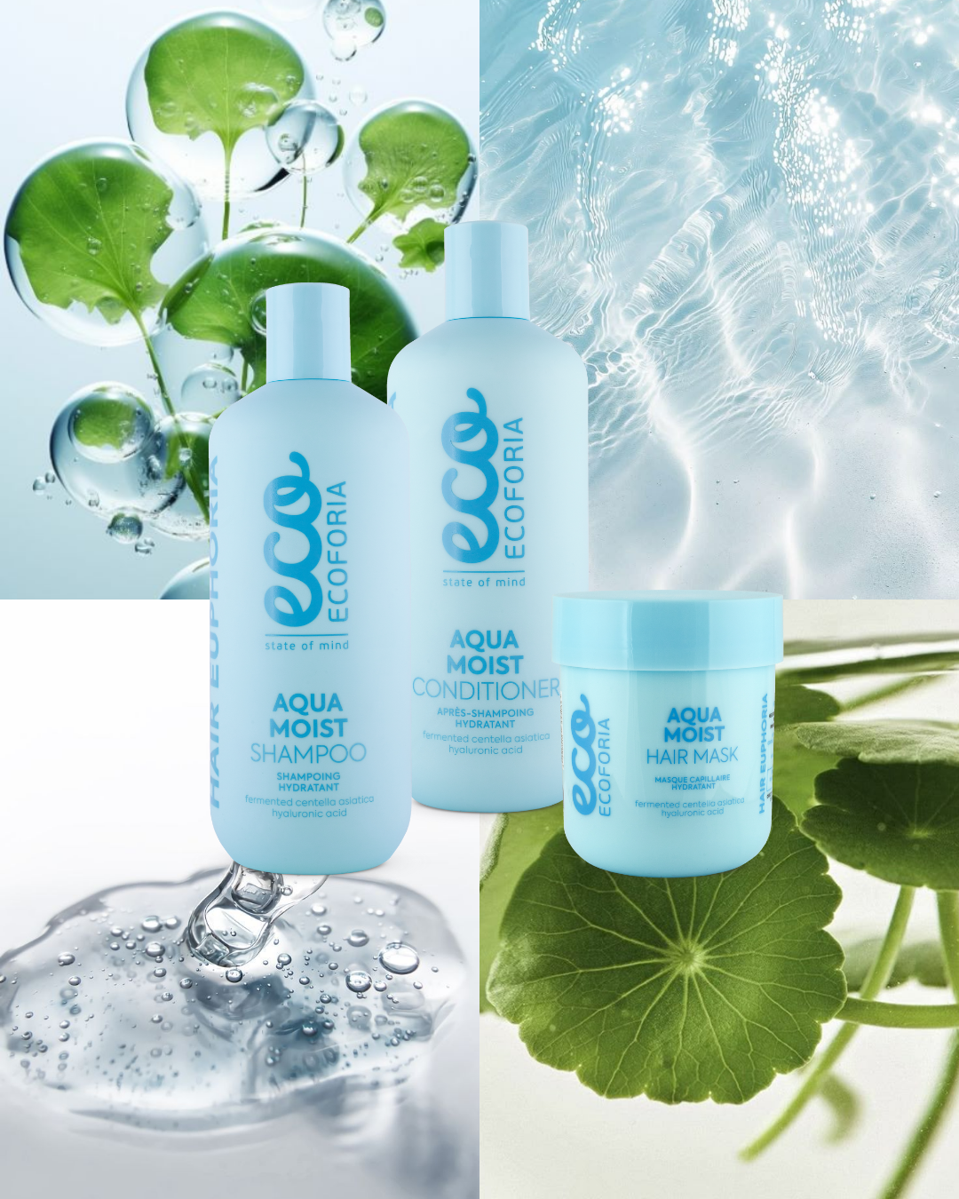 Ecoforia Aqua Moist Conditioner – Deep Hydration & Shine for Dry Hair (400ml)