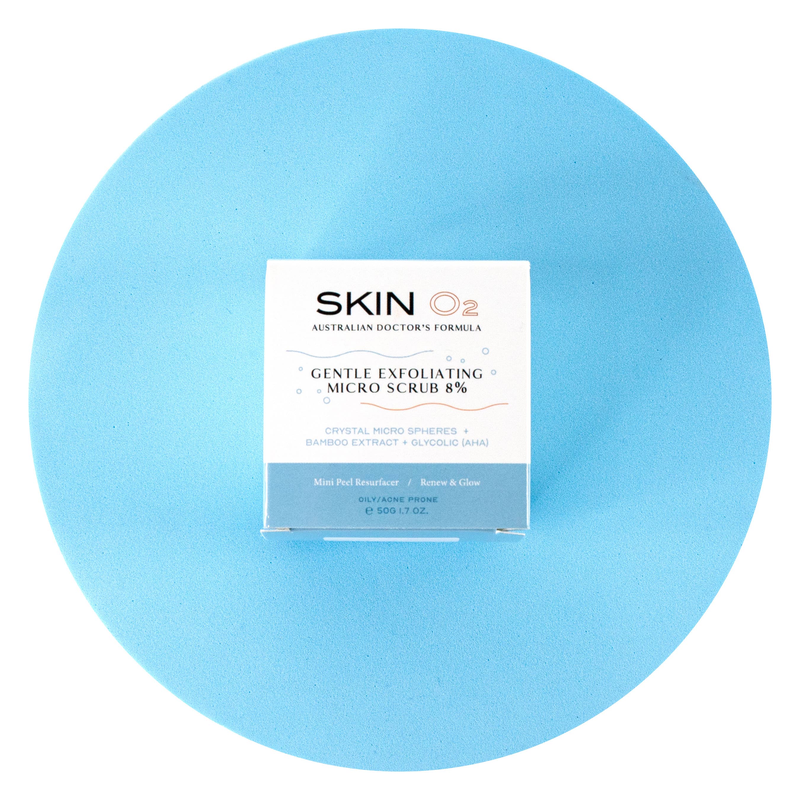 Skin O2 Micro Scrub Exfoliator 8% – Dual Action Deep Cleanser & Resurfacer (50g)