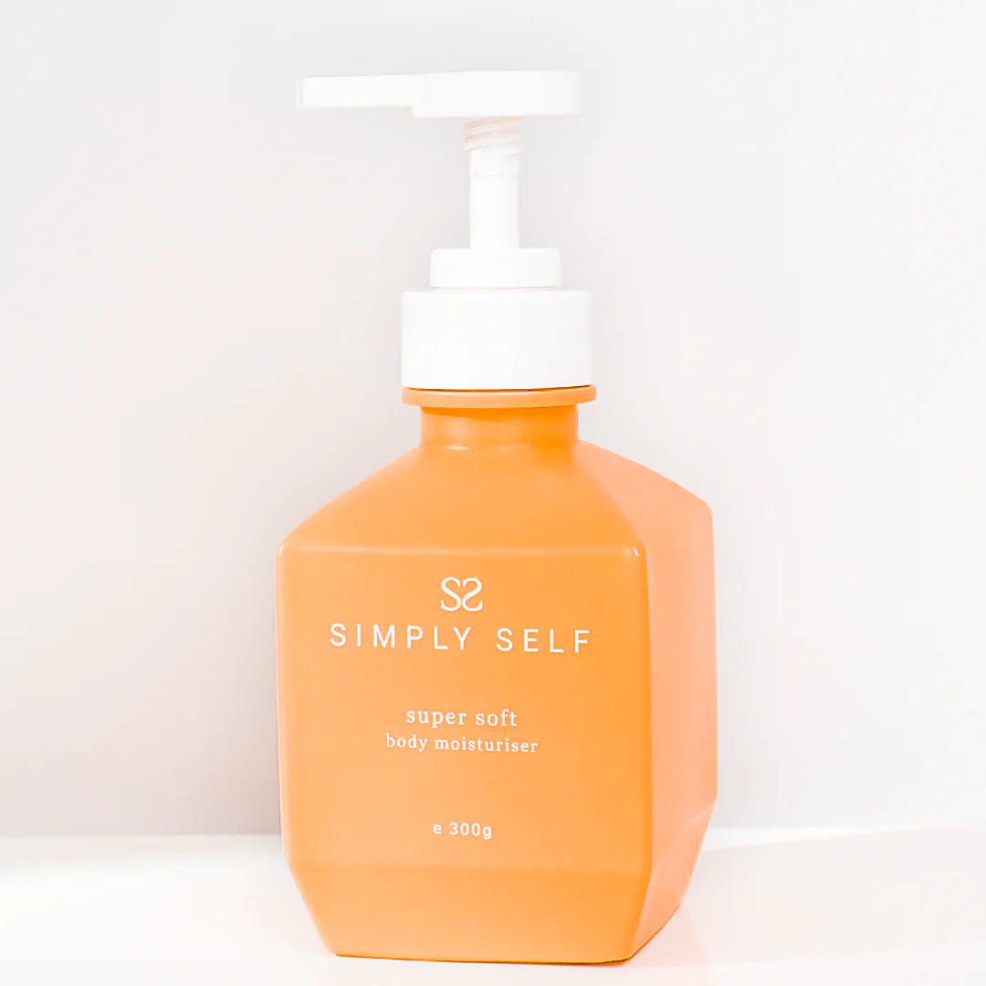 Simply self Super Soft body moisturiser - orange bottle with white pump top