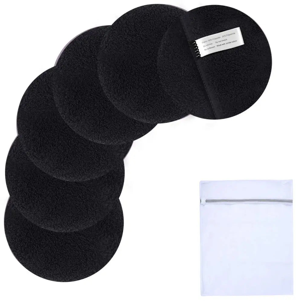 Microfiber Reusable Makeup Remover Pads & Cleansing Gloves - 6-Piece Set