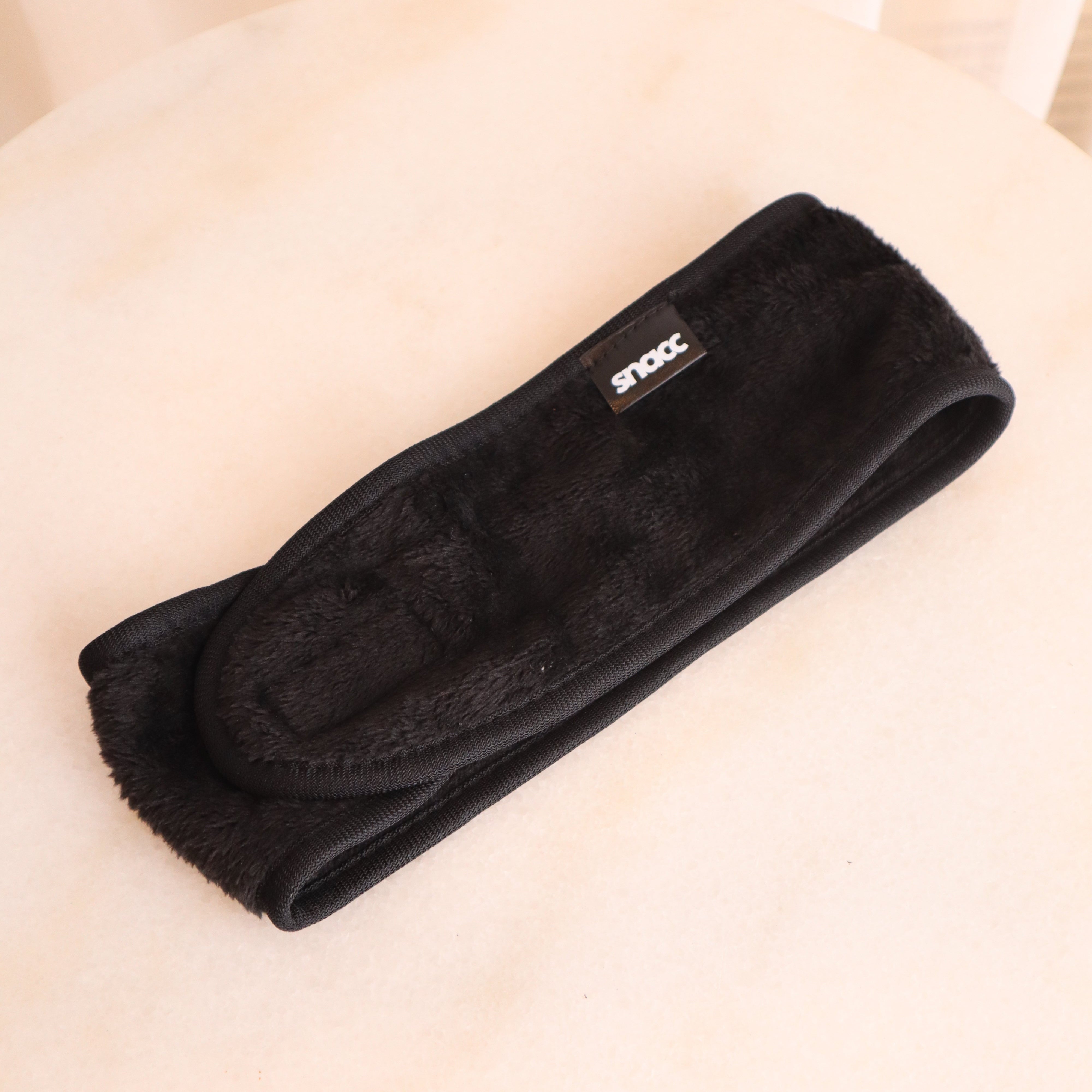 Snatched & Secured – Black Velcro Skincare Headband