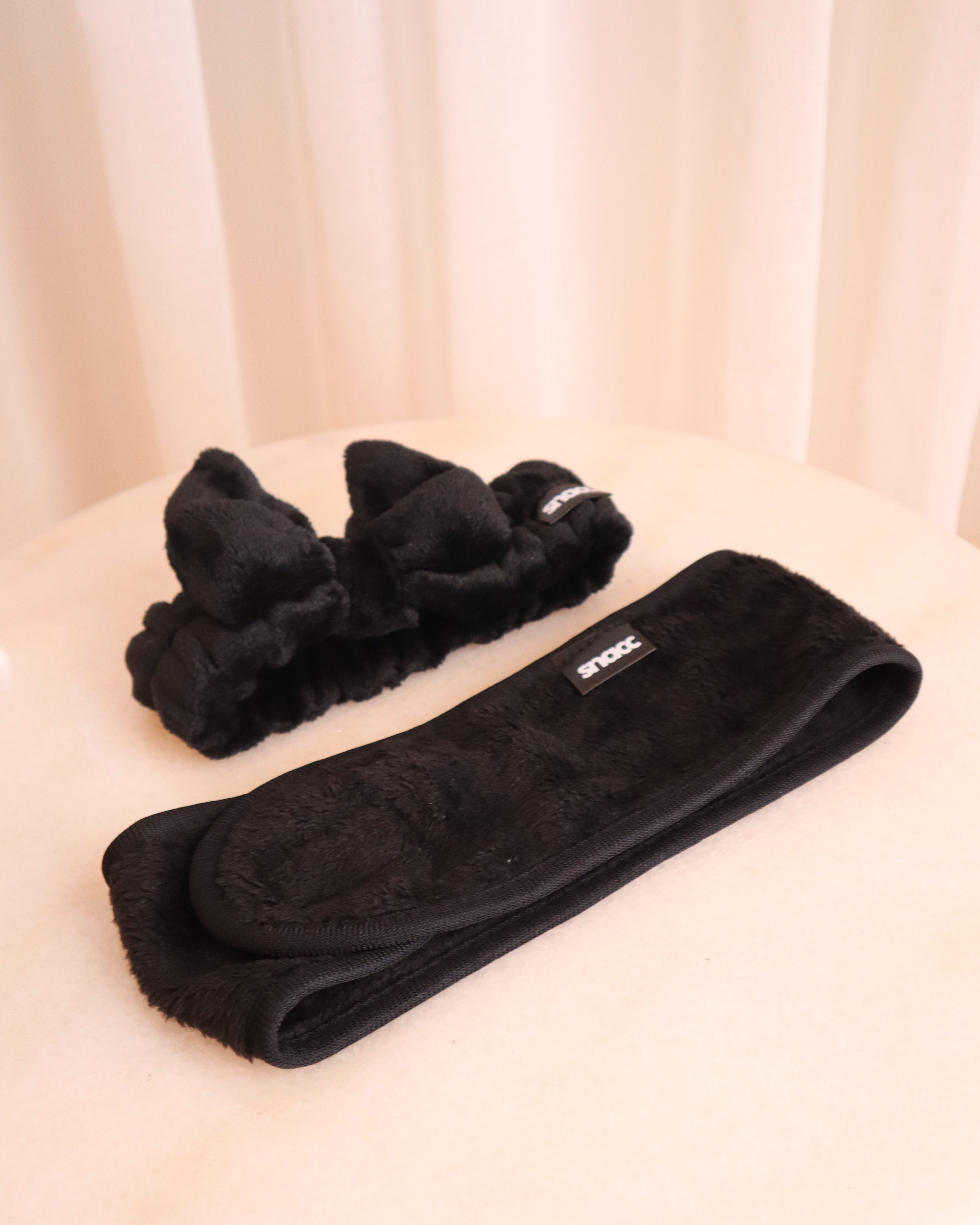 Snatched & Secured – Black Velcro Skincare Headband