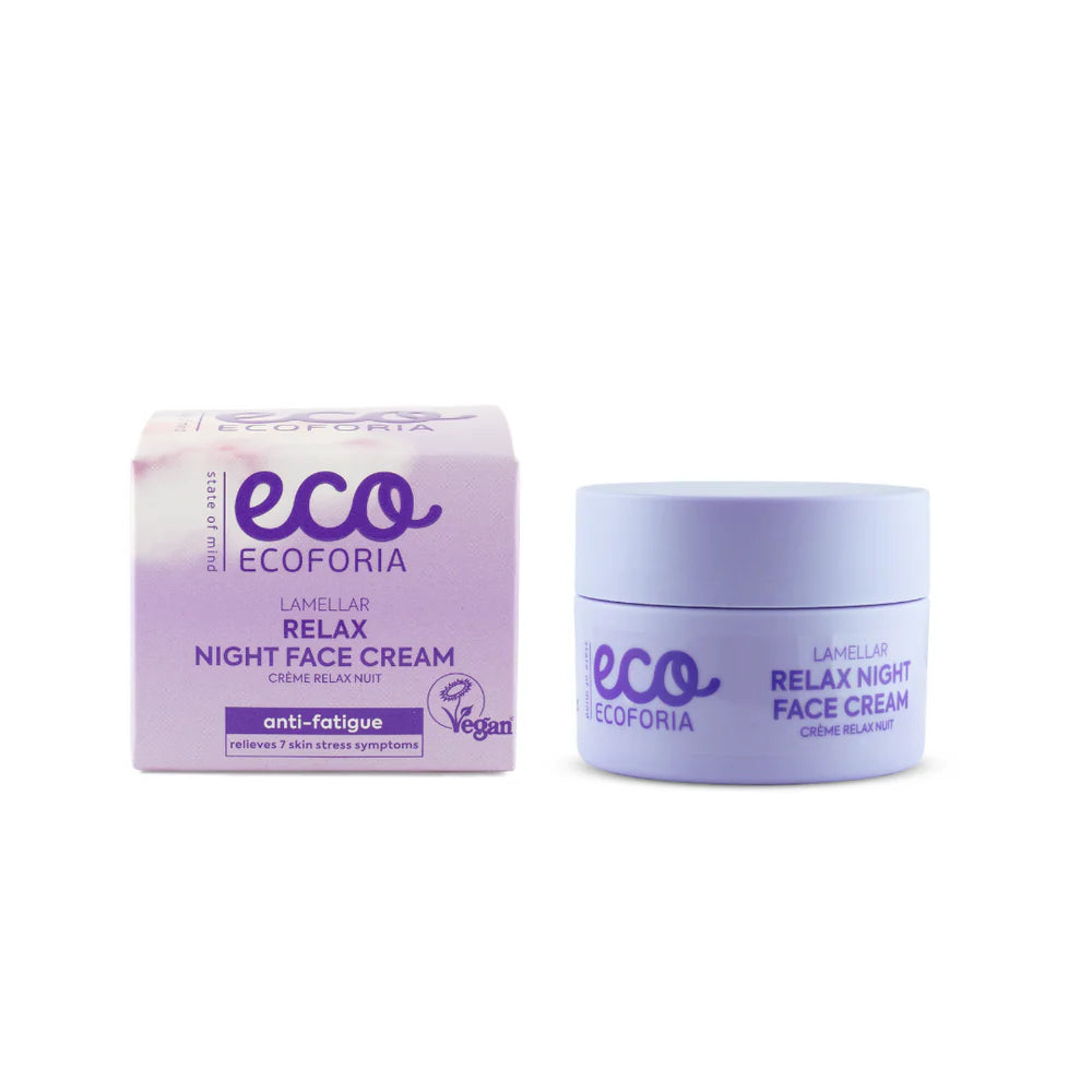 Ecoforia Lamellar Relax Night Face Cream – Anti-Ageing + Firming Bakuchiol Moisturiser (50ml)