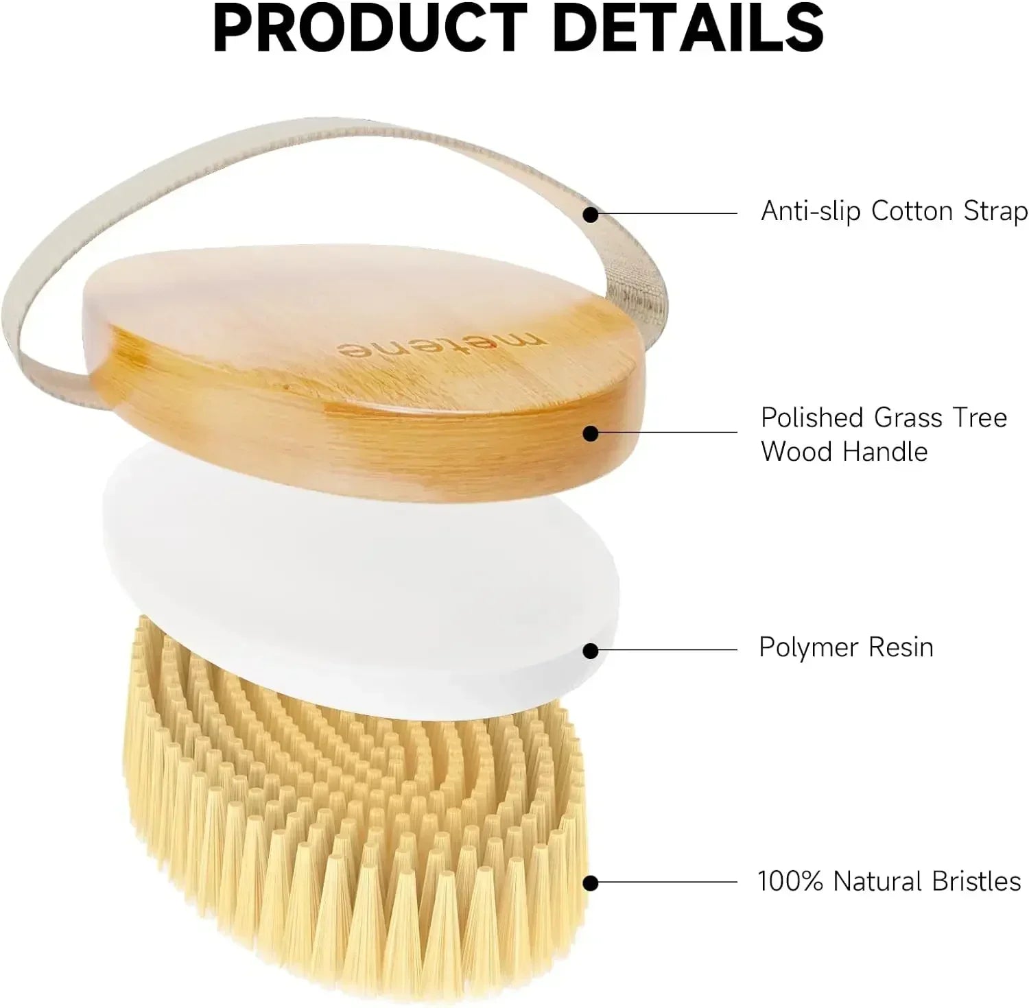 Premium Dry Body Brush with Natural Bristles for Radiant Skin