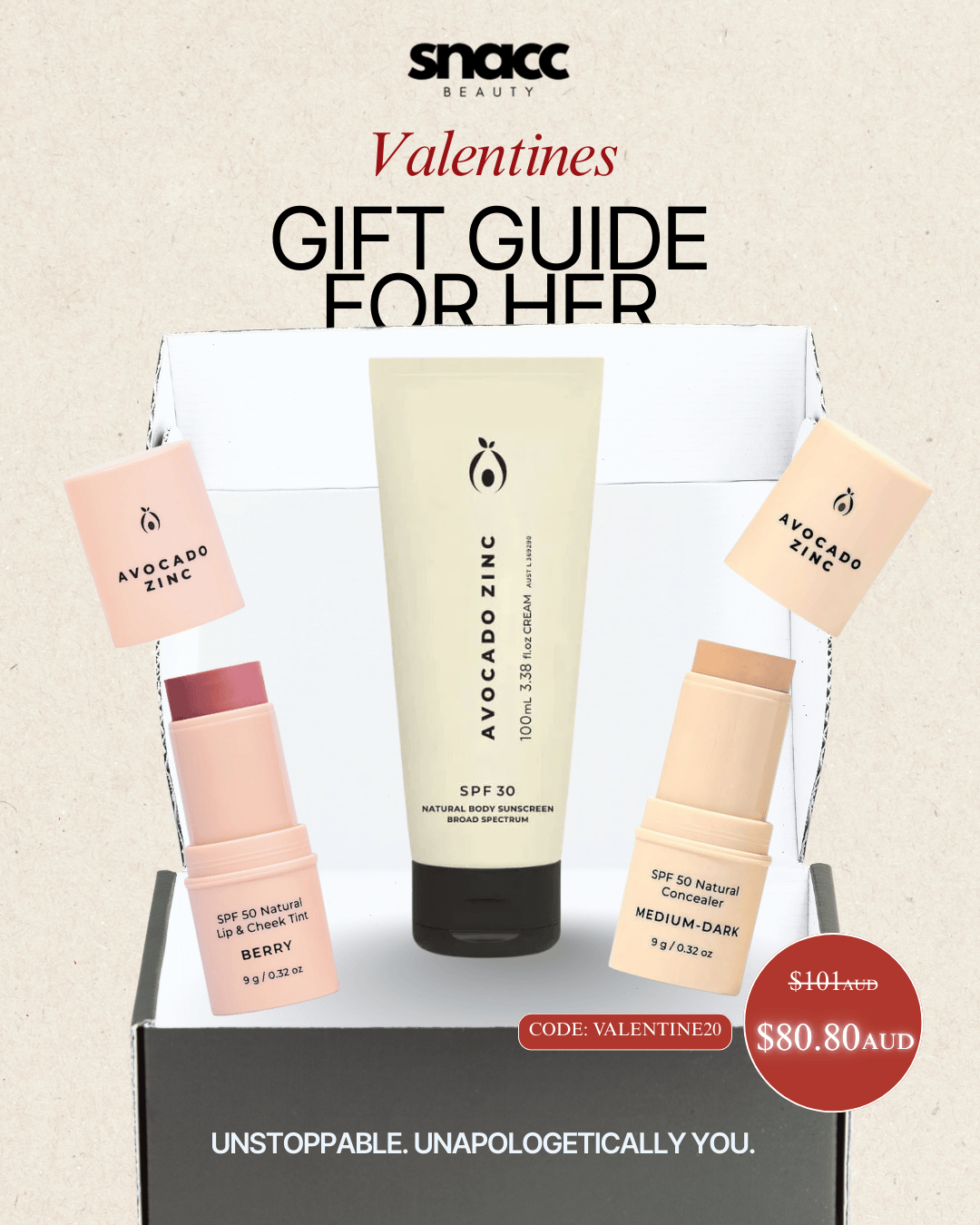Avocado Zinc CODE VALENTINE20 Valentine Gift Set #01 – Avocado Zinc Glow - SNACC Beauty