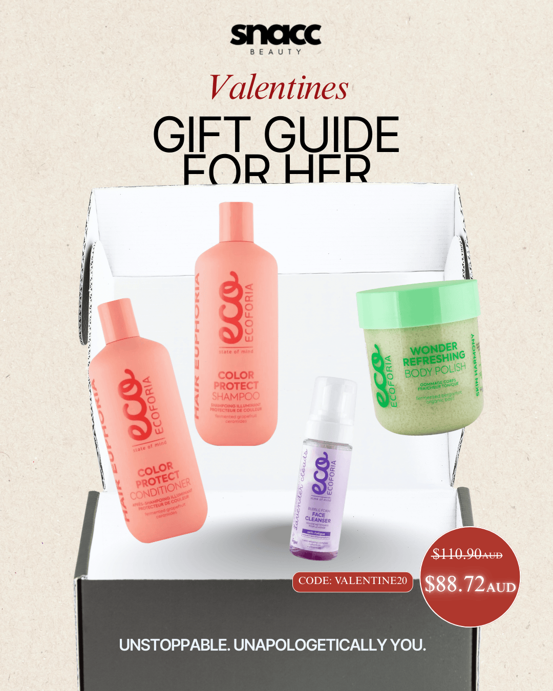 Ecoforia Hair Care Bundle CODE VALENTINE20 Valentine Gift Set #06 – Ecoforia Fresh Glow &amp; Hair Love Collection - SNACC Beauty