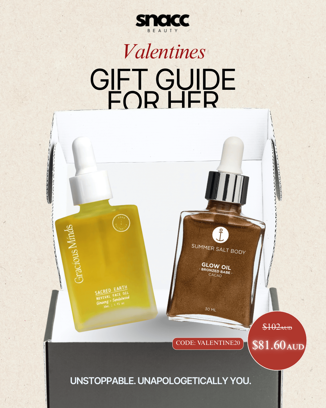 Gracious Minds CODE VALENTINE20 Valentine Gift Set #02 – Sacred Glow Oil Collection - SNACC Beauty
