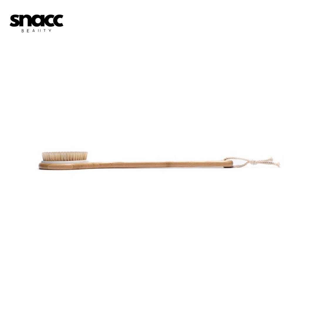 SNACC BEAUTY Body Massage Brush Long Bamboo Handle Exfoliating Body Brush 40cm - Snacc Beauty