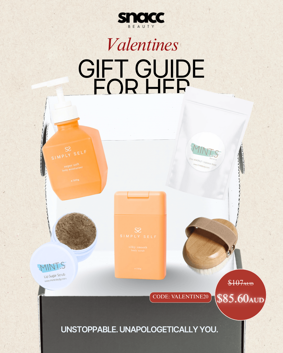 SNACC BEAUTY CODE VALENTINE20 Valentine Gift Set #04 – Ultimate Self-Care Glow Collection - SNACC Beauty