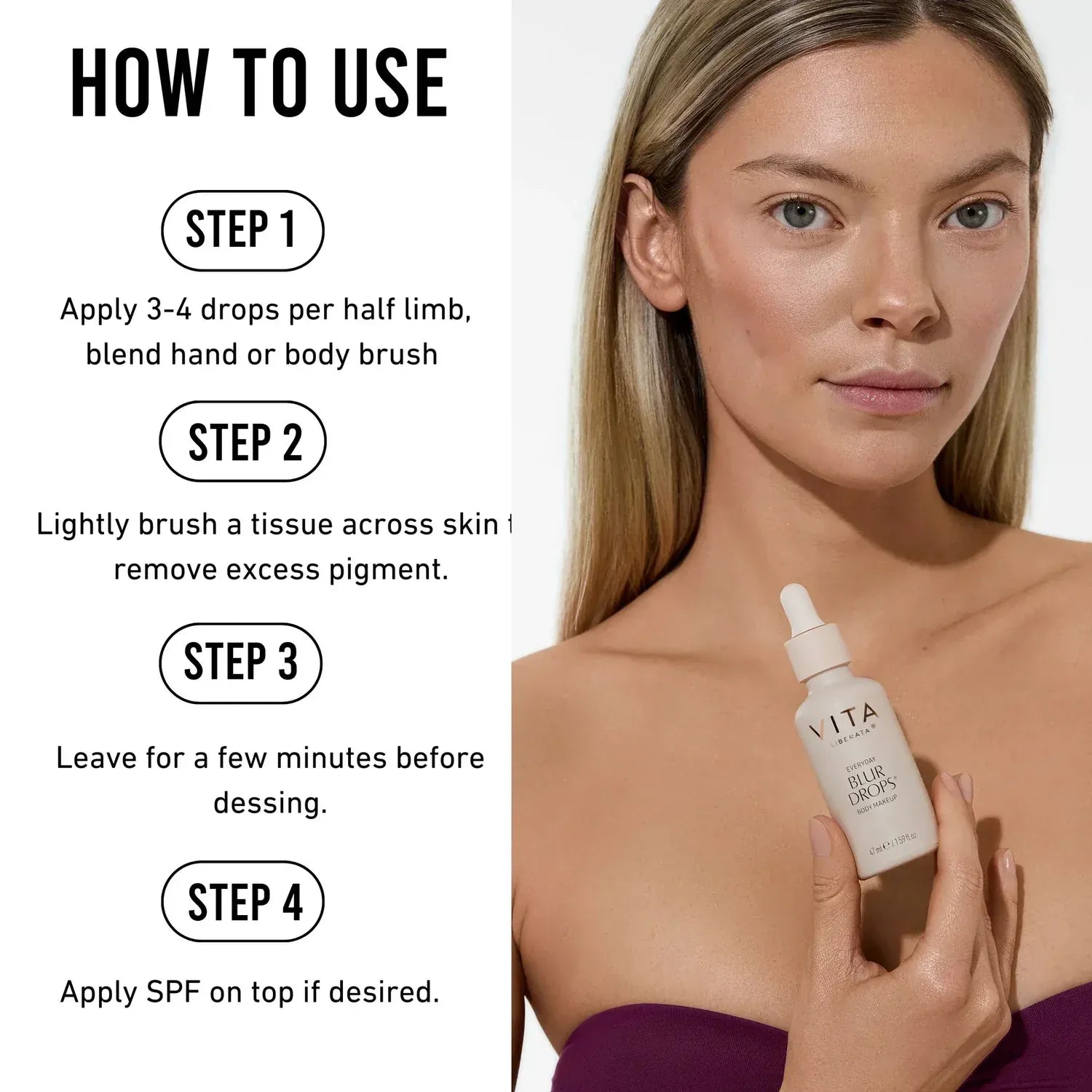 Vita Liberata Tanning Products Everyday Blur Drops® – Body Makeup (Medium)